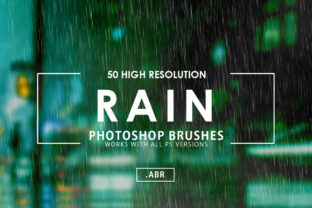 Elevate Designs with 50 Rain Photoshop Stamp Brushes