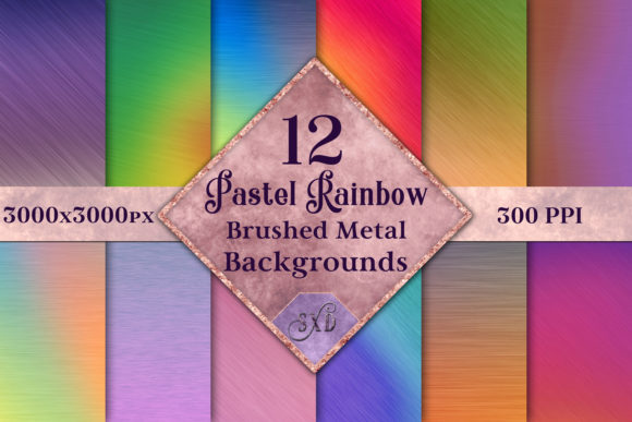 Elevate Your Designs with Pastel Rainbow Brushed Metal-Style Backgrounds