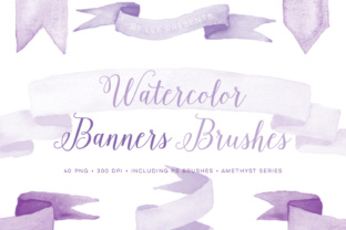 Enhancing Digital Designs with the Amethyst Watercolor Brush and Banner Collection